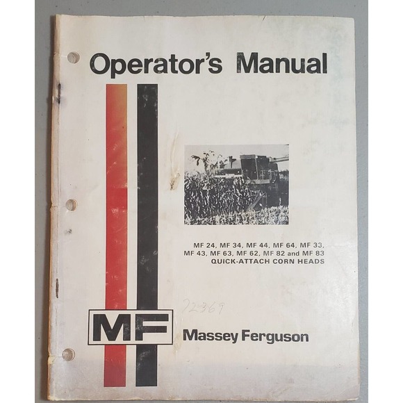 Massey Ferguson 205 S.P. Combine Operator's Manual 1966 - Picture 1 of 4